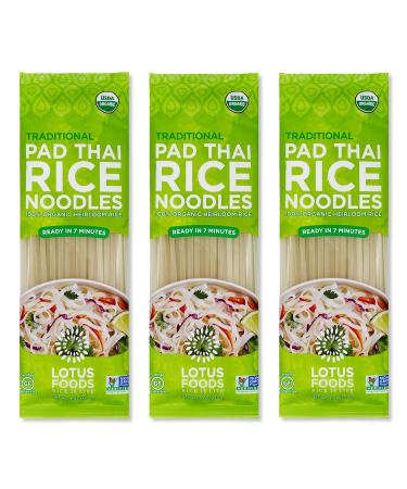 Lotus Foods Organic Traditional Pad Thai Rice Noodles (PACK OF 3) Traditional 3 Pack - Buy Online on GoSupps.com