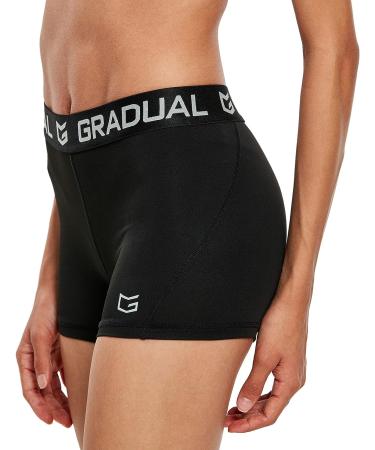Women's Gradual Spandex Compression Volleyball Shorts 3 Pack - Black - Small - Buy Online on GoSupps.com