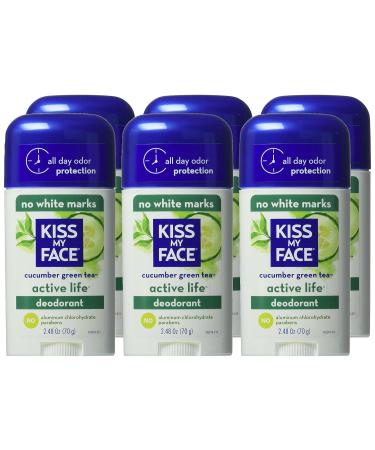 Kiss My Face Active Life Deodorant Cucumber Green Tea 2.48 oz (Pack of 6) - Buy Online on GoSupps.com