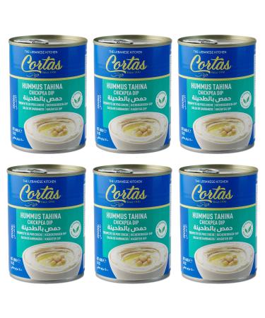 Cortas - Hummus Tahini Chickpea Dip (Pack of 6), Ready to Serve, 14oz X 6