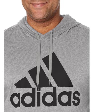 adidas Men's Essentials Logo Hoodie X-Large Tall - Medium Grey Heather/Black - Buy Online on GoSupps.com