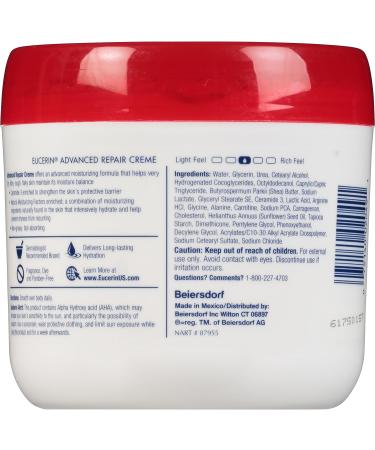 Eucerin Advanced Repair Cream - Fragrance Free 16 oz. Jar - Buy Online on GoSupps.com