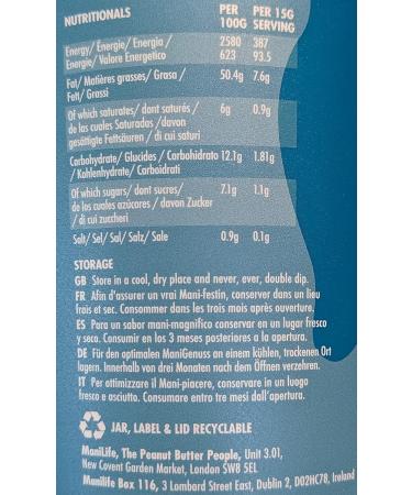  Manilife ManiLife Peanut Butter - Peanut Butter - All Natural Single Origin No Added Sugar No Palm Oil - Original Crunchy (1 x 1kg) - Buy Online on GoSupps.com