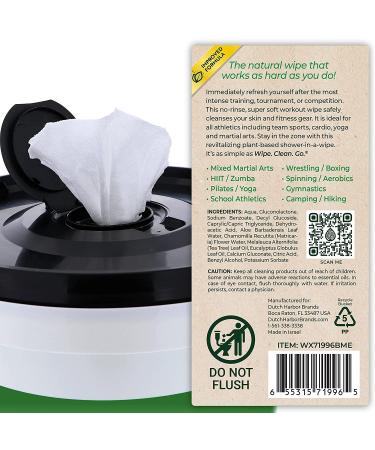 Wipex No Rinse Body Wipes for Adults | 225 Large Body Camping Wipes | Tea Tree & Eucalyptus Essential Oil | Gym, Yoga, Wrestling, Team Sports | After Workout Bathing & Athlete Body Wipes - Buy Online on GoSupps.com
