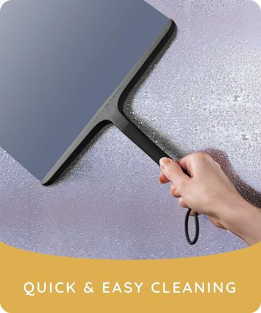 JULY HOME Premium 11-inch Silicone Squeegee with Stainless Steel Core - Shower Accessories for Bathroom, Mirror, Car, Window, Tile and Shower Glass Door (Black) - Buy Online on GoSupps.com