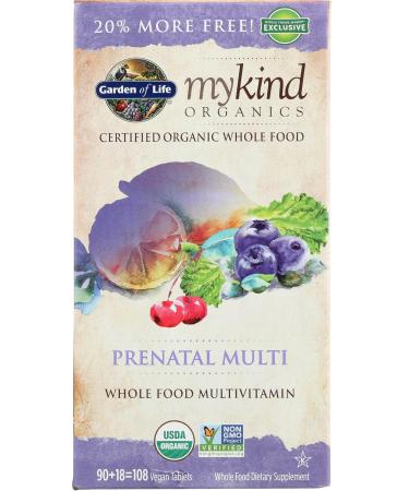 Garden Of Life Organic Mykind Prenatal Multivitamin 108 CT