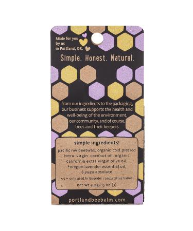 Portland Bee Balm Chapstick 3-Pack - Lavender Yuzu & Unscented | Natural Lip Care for All Skin Types - Buy Online on GoSupps.com