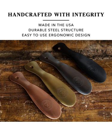 Cobbler's Choice Metal Shoe Horn - Made in the USA | Comfortable & Durable Design | Antique Copper Finish - Buy Online on GoSupps.com