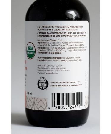 Goats Rue Lactation Supplement (ALCOHOL FREE VERSION) Certified Organic Herbal Breastfeeding Supplement To Boost Your Breastmilk Supply (Helps Build Breast Tissue) - Alcohol Free Fenugreek Free Non-GMO Vegan All Natural Made in Canada. 118ml / 4oz - Buy Online on GoSupps.com