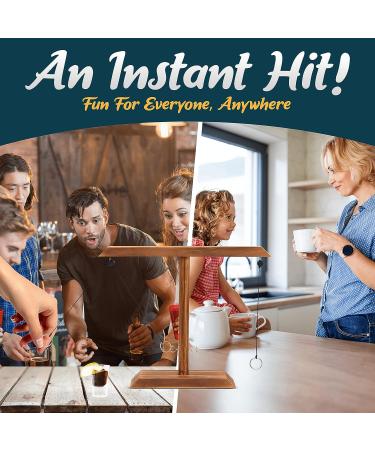 Adult Ring Toss Game with Shot Ladder - Adjustable String - Large Party Size - Multiplayer Fun - Sleek Wooden Design - Play Anywhere! - Buy Online on GoSupps.com
