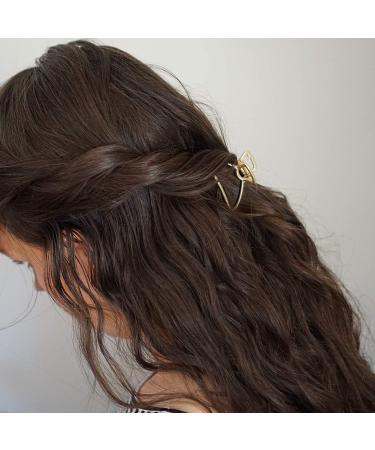 Gold Matte Metal Hair Clip Claws Combo Pack - Minimalist Octopus Barrette Jaw Clamp Set - Buy Online on GoSupps.com