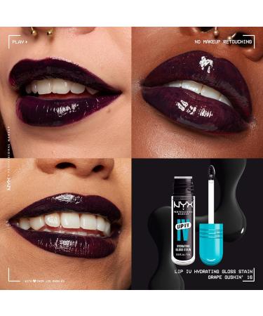 NYX Professional Makeup Lip IV Gloss up to 12 hours of hydration highly pigmented glossy finish Grape Gushin' - Buy Online on GoSupps.com
