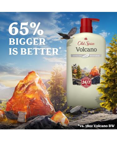 Old Spice Cleansing Body Wash for Men, 24/7 Shower Fresh with Lasting Scent, Exfoliate & Moisture, Gentle on Skin, Vitamin B3, Volcano with Dark Cedar + Amber Scent, 30 oz (Pack of 4) Revitalizing with Charcoal 30 Fl Oz (Pa  - Buy Online on GoSupps.com