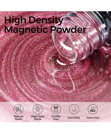 Shop Tomicca Cat Eyes UV Nail Polish Set - 4 Glitter Pink Gel Colors Shellac & UV Gel for Beginners & DIY Home - Buy Online on GoSupps.com