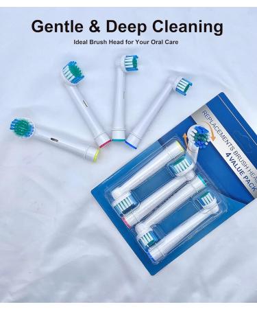 Replacement Toothbrush Heads for Oral B Braun - Soft Bristle Electric Toothbrush Heads (4PCS) - Small Medium Large Sizes - Gentle Cleaning - Buy Online on GoSupps.com