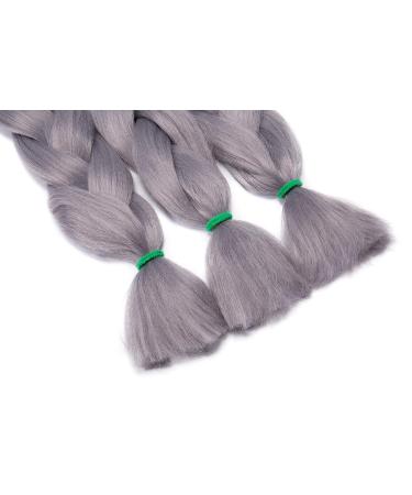 SEGO Braids Extensions - 60cm Crochet Synthetic Hair in Colorful Gray | Kanekalon Braiding Hair - 3pcs - Buy Online on GoSupps.com