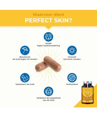 Plastimea Perfect Skin Tanning conditioner and accelerator All skin types BetaCarotene and Burdock PERFECT SKIN 90 Vegan Capsules Nutrimea Made in France - Buy Online on GoSupps.com