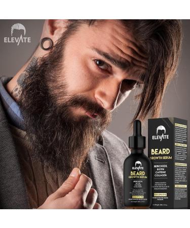 Elevate Beard Growth Oil 5% Minoxidil Serum with Biotin & Caffeine - 1 Fl Oz (Pack of 1) | Natural Facial Hair Treatment for Thicker Fuller Beard Growth - Buy Online on GoSupps.com