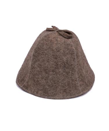 Ger3as sauna hat 100% wool felt with hook for women and men wellness hat premium quality felt sauna hat (dark felt hook)