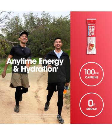 Optimum Nutrition Essential Amino Energy Plus Electrolytes - Strawberry Burst 7 Count Stick Packs | Energy Powder for Enhanced Performance - Buy Online on GoSupps.com