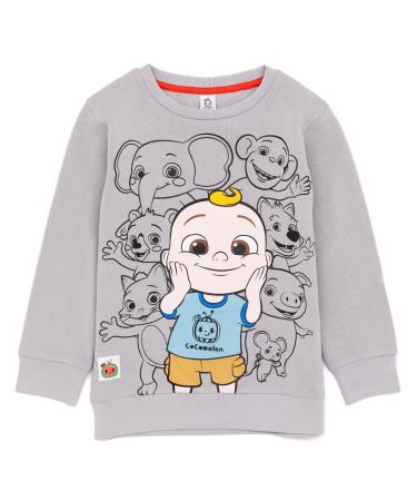 CoComelon Sweatshirt For Kids | Babies Toddlers Ello Pepe Boba Kiki Animal Characters Sweater | Nursery Rythme Education Sing Songs Jumper 3-4 Years Grey