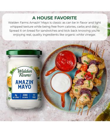 Walden Farms Amazin Mayo Spread 12 oz Jar (2 Pack) - Light and Tangy Mayonnaise | 0g Net Carbs | Paleo and Keto Friendly | Kosher Certified - Perfect for Sandwiches, Salads, Wraps, and More - Buy Online on GoSupps.com