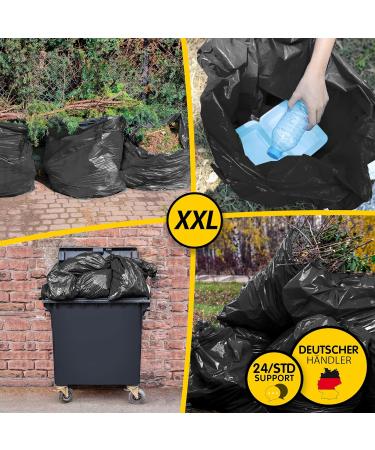 Buy 120L Tearproof Black Garbage Bags - 50 Extra Strong Waste Bags - XXL LDPE - 700x1100mm - Buy Online on GoSupps.com