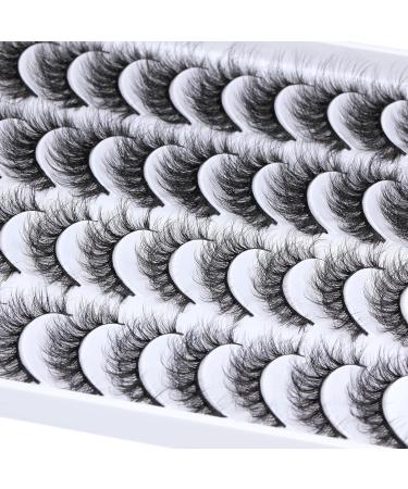 Newcally Mink Fluffy False Eyelashes 20 Pairs D Curl Natural 5D Volume Multipack - Buy Online on GoSupps.com