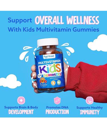 Kids Multivitamin Gummies | Citrus & Strawberry Flavored | Bone, Muscle & Immune Support | 90 Gummies - Buy Online on GoSupps.com