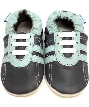 MiniFeet Premium Soft Leather Baby Shoes - Buy 4 Pairs, Get 1 Free! Toddler Shoes 0-6 Months to 4-5 Years - Grey Trainers - Buy Online on GoSupps.com
