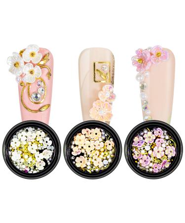 Nailart overlay 3D Pearls Flower Mix Set