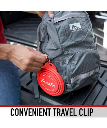 Franklin Pet Supply Collapsible Pet Travel Bowl - BPA Free - FDA Approved - Dogs - Cats - Dog Bowl - Food - Water Bowl - Small - Medium - Large Dog Food Bowl - Puppy - Includes Clip - Red - Buy Online on GoSupps.com