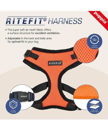 Puppia RiteFit Harness Medium Red - Comfortable and Adjustable - Buy Online on GoSupps.com