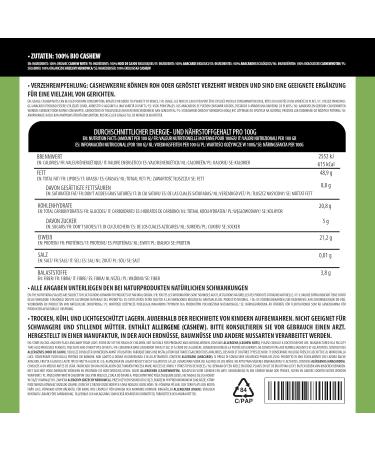 Organic raw Cashew Nuts Organic Cashew Nuts in Pieces from Certified Organic Farming Gluten-Free Lactose-Free Laboratory-Tested Vegan 100% Natural Cashew Nuts with no additives (500 GR) - Buy Online on GoSupps.com