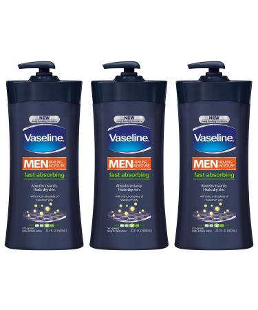Vaseline Men Body Lotion Fast Absorbing 20.3 oz 3 ct