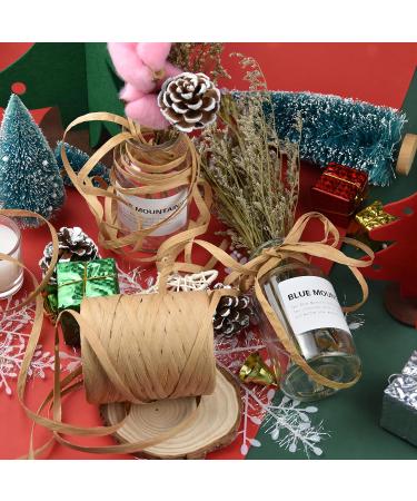 218 Yards Christmas Raffia Paper Craft Ribbon Twine for Festival Gifts DIY Decoration - Kraft Paper Color - Buy Online on GoSupps.com