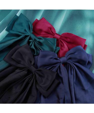 Xmsrn Vintage Large Silk Bow Hair Clips Barrette Ribbon Red Bow Hair Barrette French Silk Bow Head Clip Barrette Hair Red Hair Accessories for Women and Girls (Red) - Buy Online on GoSupps.com