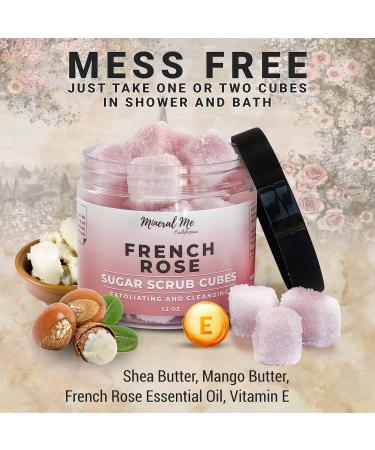 Body Scrub Exfoliator - 12oz FRENCH ROSE Sugar scrub cubes w/Mango Butter & Shea butter Shower Steamers Aromatherapy - Lavender Shower Steamers with Organic Essential Oils for Vaporizing Steam Spa - Buy Online on GoSupps.com