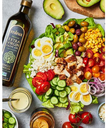 Mina Extra Virgin Olive Oil - New Harvest, Polyphenol Rich, Cold Extracted, Single Origin, 33.8 Fl Oz (1L) - Buy Online on GoSupps.com