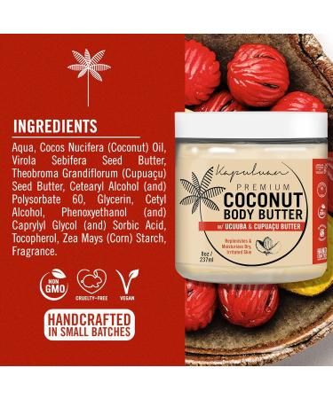 Coconut Body Butter for Dry Skin | All-Natural Body Cream with Coconut Ucuuba & Cupua u Butter for Women - Buy Online on GoSupps.com