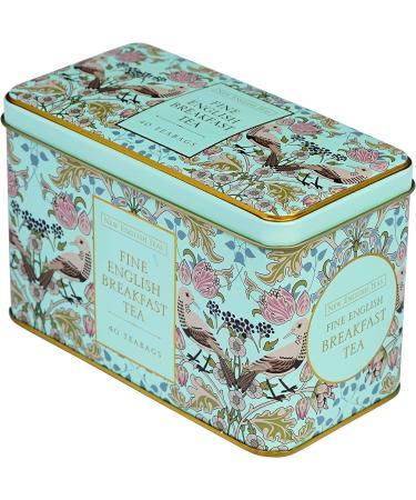 New English Teas Song Thrush and Berries Tea Tin - 40 English Breakfast Teabags - Mint Green Tin - 1 Count Pack - Buy Online on GoSupps.com