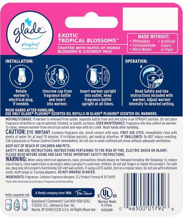 Glade PlugIns Refills Air Freshener Starter Kit - Exotic Tropical Blossoms - Scented Essential Oils for Home & Bathroom - 0.67 Fl Oz - Buy Online on GoSupps.com