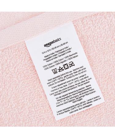 Amazon Basics 12-Pack Washcloths in Carnation Blush - Cosmetic Friendly - Buy Online on GoSupps.com