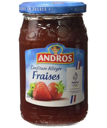 Andros Strawberry Jam Light in Sugars Pot of 350 g - Pack of 3