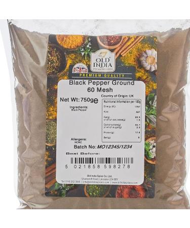 Old India Black Pepper Ground 60 Mesh 750g - Premium Quality Spice (Pack of 1) - Buy Online on GoSupps.com