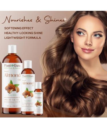 Plant Guru Sweet Almond Oil 8 fl. oz. Cold Pressed Carrier 100% Pure Natural For Skin Body Face and Hair Growth Moisturizer. Great For Creams Lotions Lip balm and Soap Making - Buy Online on GoSupps.com
