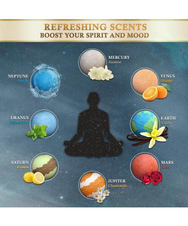 Planet Themed Bath Bombs - 8 Handmade Luxury Fizzers with Essential Oil and Shea Butter | Vegan & Cruelty-Free | Perfect Spa Gift for Men and Women - Buy Online on GoSupps.com