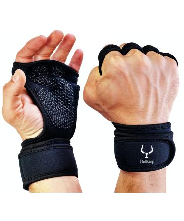 Bullstep Fitness gloves men and women with wrist bandage.Gym gloves for strength sports crossfit grips pull -up bar training bodybuilding