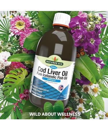 Natures Aid Cod Liver Oil Liquid 500ml - Pure & High-Quality Supplement - Buy Online on GoSupps.com