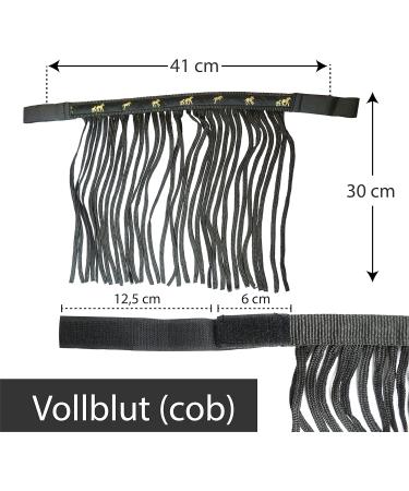 Buy Fly Mask with Fringes & Velcro for Horses | Ideal for Shetland Pony Cob & Warmbloods | Black Thoroughbred CO - Buy Online on GoSupps.com